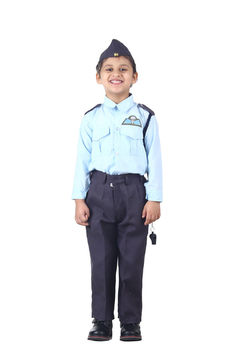 BookMyCostume Indian Air Force Defense Pilot Uniform Kids Fancy Dress Costume - Blue